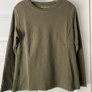 Eddie Bauer Forest Green Crew Neck Top